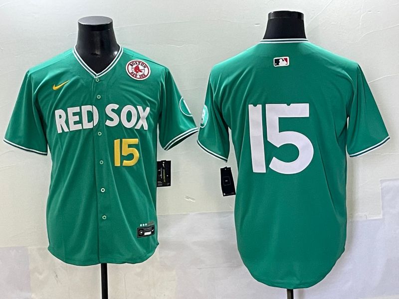 Men 2025 Boston Red Sox #15 No Name Dark Green Joint Name Nike MLB Jersey style 5->boston red sox->MLB Jersey